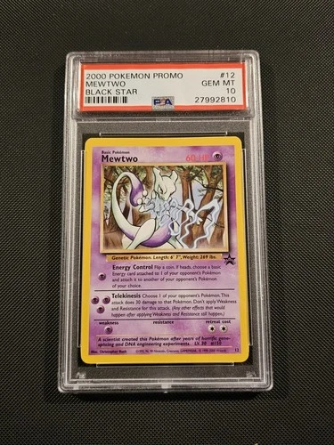 PSA 10 Mewtwo Black Star Promo 12 Pokémon 2000 Old label