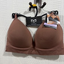 Maidenform Women's Seamless Bralette Wireless Convertible Bra Brown Large New
