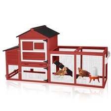 Mobile Chicken Coop with Wheels for 2-4 Chickens Expandable Wooden