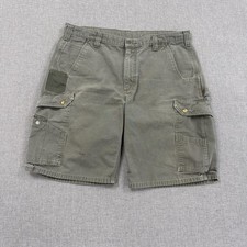Vintage Carhartt Rugged Flex Cargo Shorts Mens 38 Green Canvas Workwear Utility