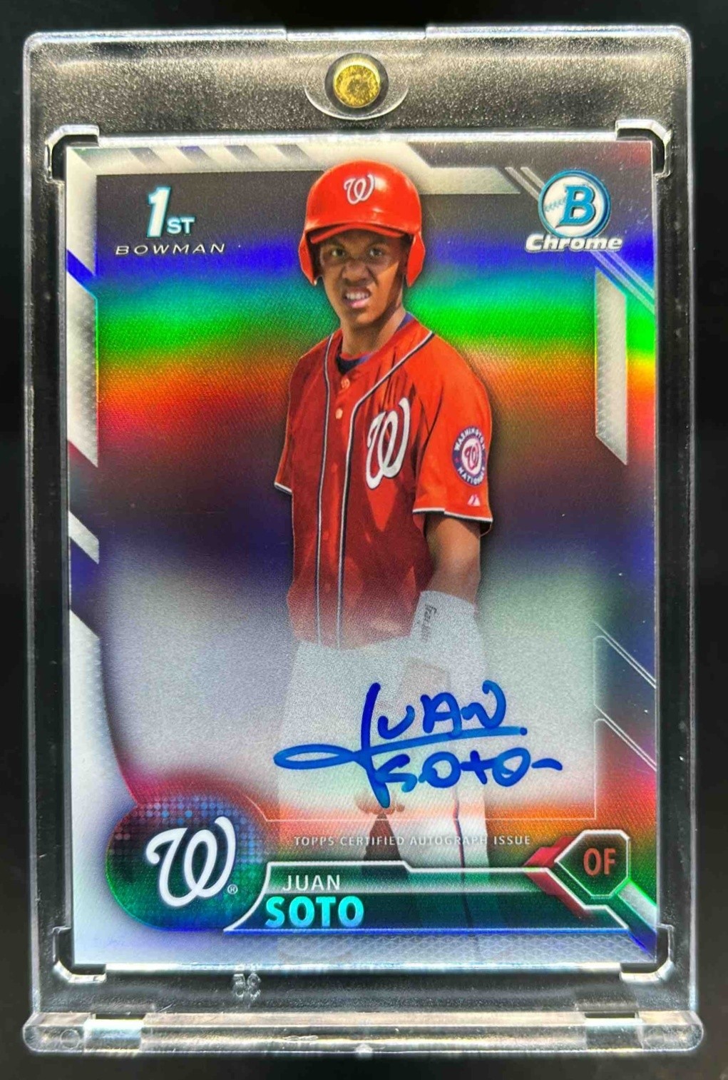 2016 Bowman Chrome Juan Soto 1st Prospects Auto Refractor #/499 Nationals