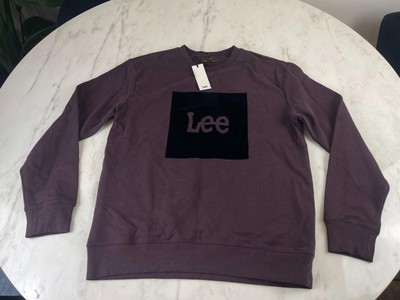 LEE - Square Logo Spellout SWS Crew Sweatshirt - Aubergine - Medium