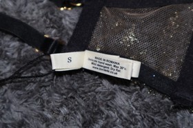 Bordelle Selene Ouvert Open Bra black gold star embroidery NWT S Small