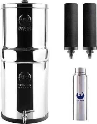 Phoenix Gravity-Fed Wasserfiltersystem, Edelstahl, Arbeitsplatte - 8 Liter