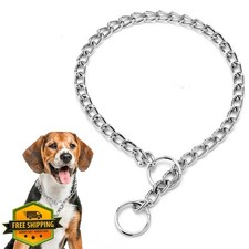 Silver M Martingale Dog Collar Slip Chain Leash