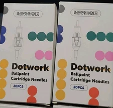 Wormhole 40PCS Ballpoint Pen Tattoo Cartridges Practice Dotwork Drawing - Black