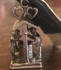 Vintage Wells Sterling Silver Couple At Wishing Well Charm Man Woman Hearts — photo 5