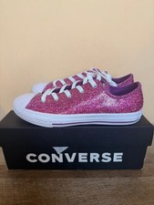 NEW Converse CTAS Ox Glitter Fuchsia Low Top Sneakers Youth Size 4 shoes