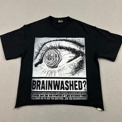 Hellstar Brainwashed T-Shirt Men Black Silver Eyeball Graphic XL Authentic