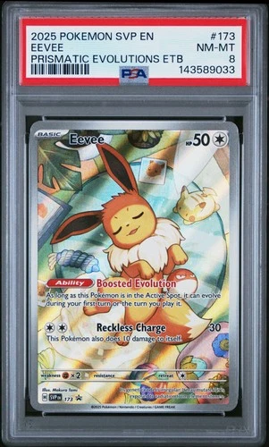2025 POKEMON SVP EN-SV BLACK STAR PROMO #173 EEVEE PSA 8