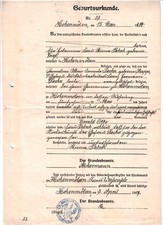 X1- Geburtsurkunde Hohenmölsen Kreis Weißenfels 1909