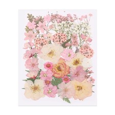 48 Pcs Dried Pressed Flower Leaves Bulk for Resin, Peach Pink