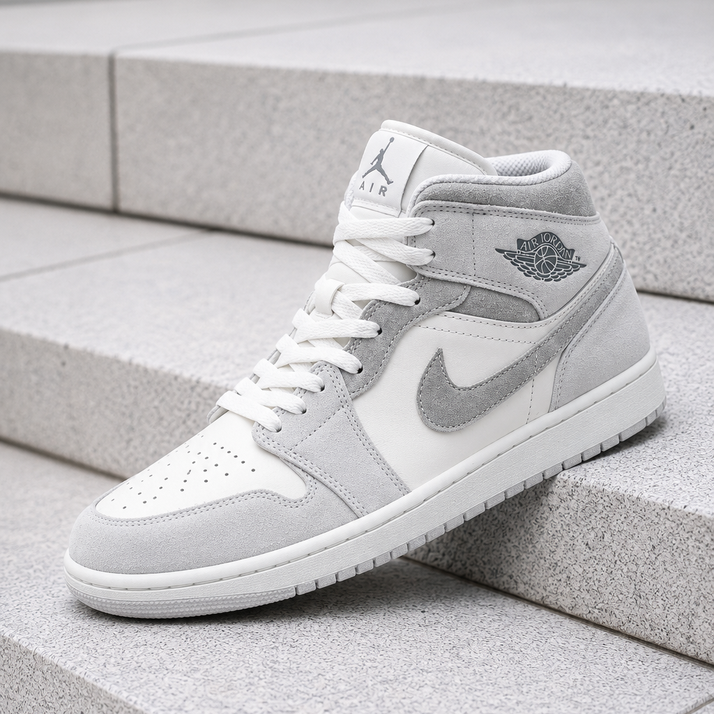 Size 10 - Air Jordan 1 SE Mid Neutral Grey Sail for sale online | eBay