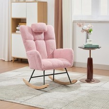 Rocking Chair Nursery Teddy, Upholstered Baby Glider Rocker for Adults