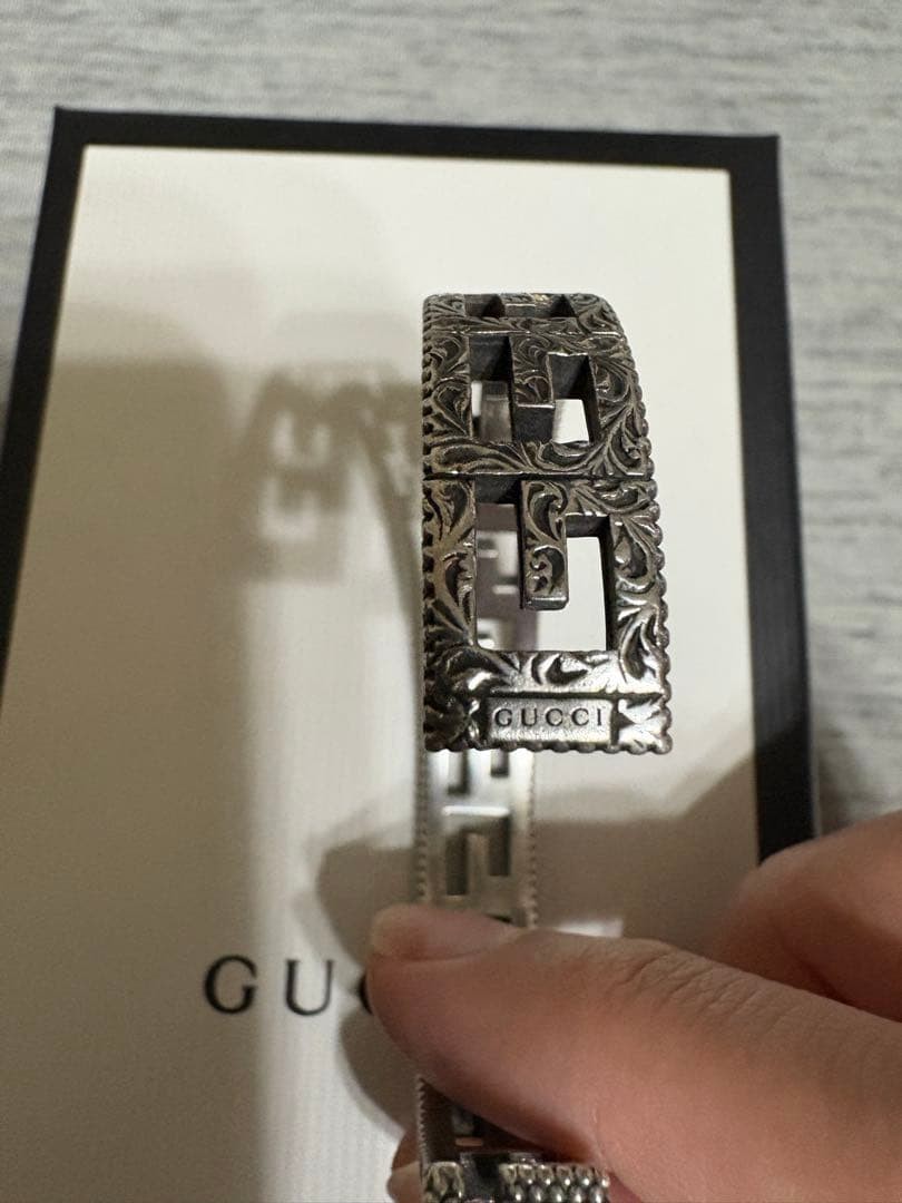 Gucci Square G Interlocking Arabesque Bangle - image 4
