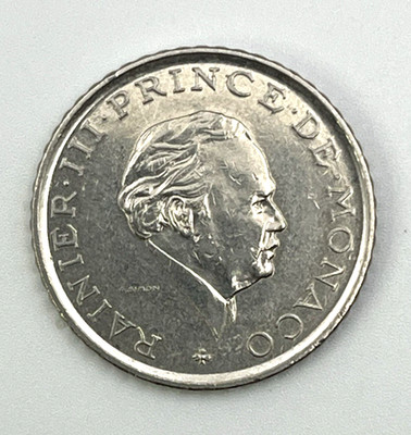 2 FRANCS MONACO 1981 RAINIER III Prince's Monogram & Portrait PRE EURO