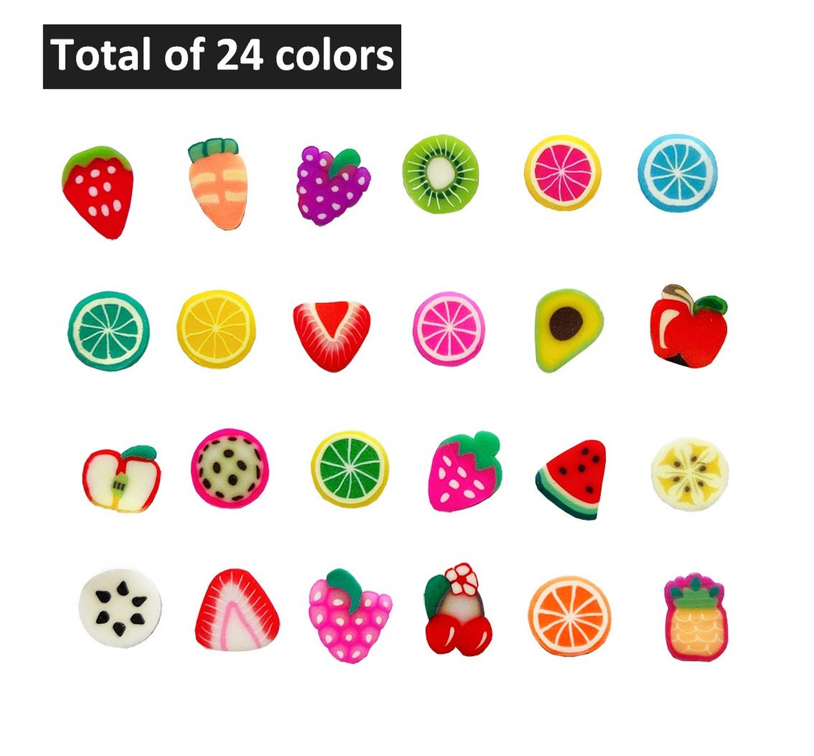 16800Pcs Fruit Slices Fruit Nail Art Slices Polymer Clay Slice Nail 3D Polyme...