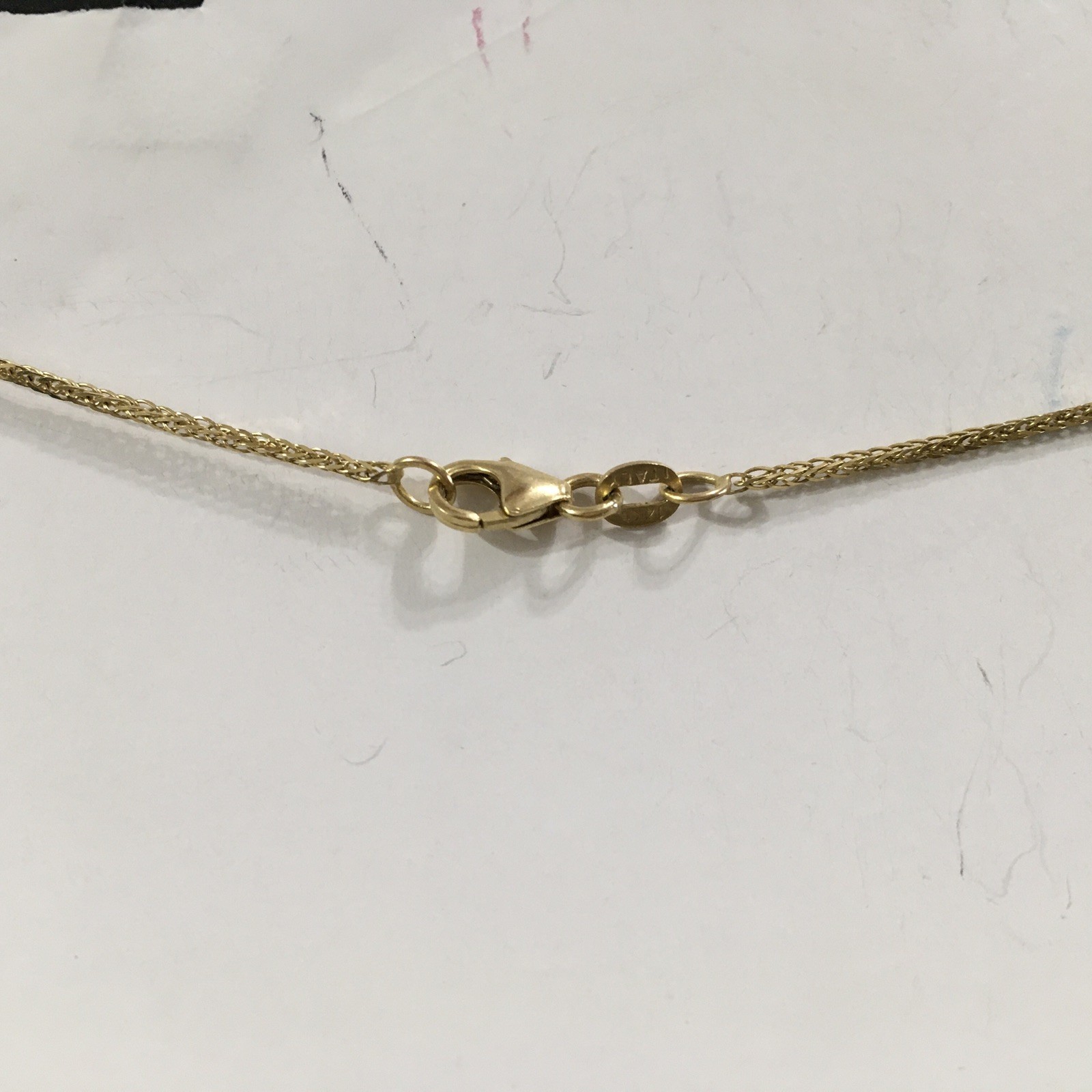 14K Solid Yellow Gold 3.8 - Solid Necklace With E… - image 4