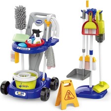 Kids Cleaning Set for Toddlers Pretend Play Housekeeping Supplies Kits Blue