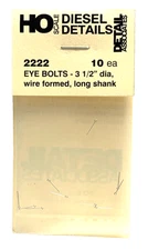 HO Scale Detail Associates 2222 Eye Bolts 3-1/2 Scale Inch Diameter Pkg 10