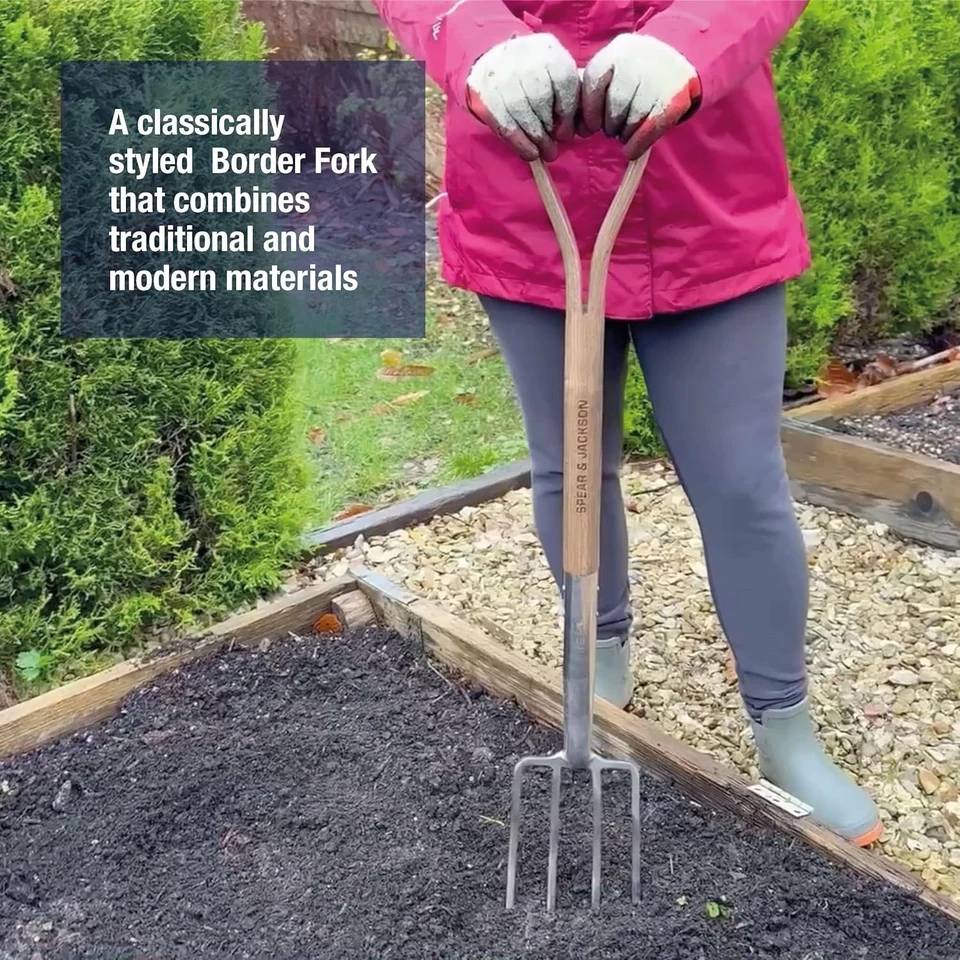 Horquilla de borde tradicional de acero inoxidable Spear & Jackson 4552BF Foto 2 de 4