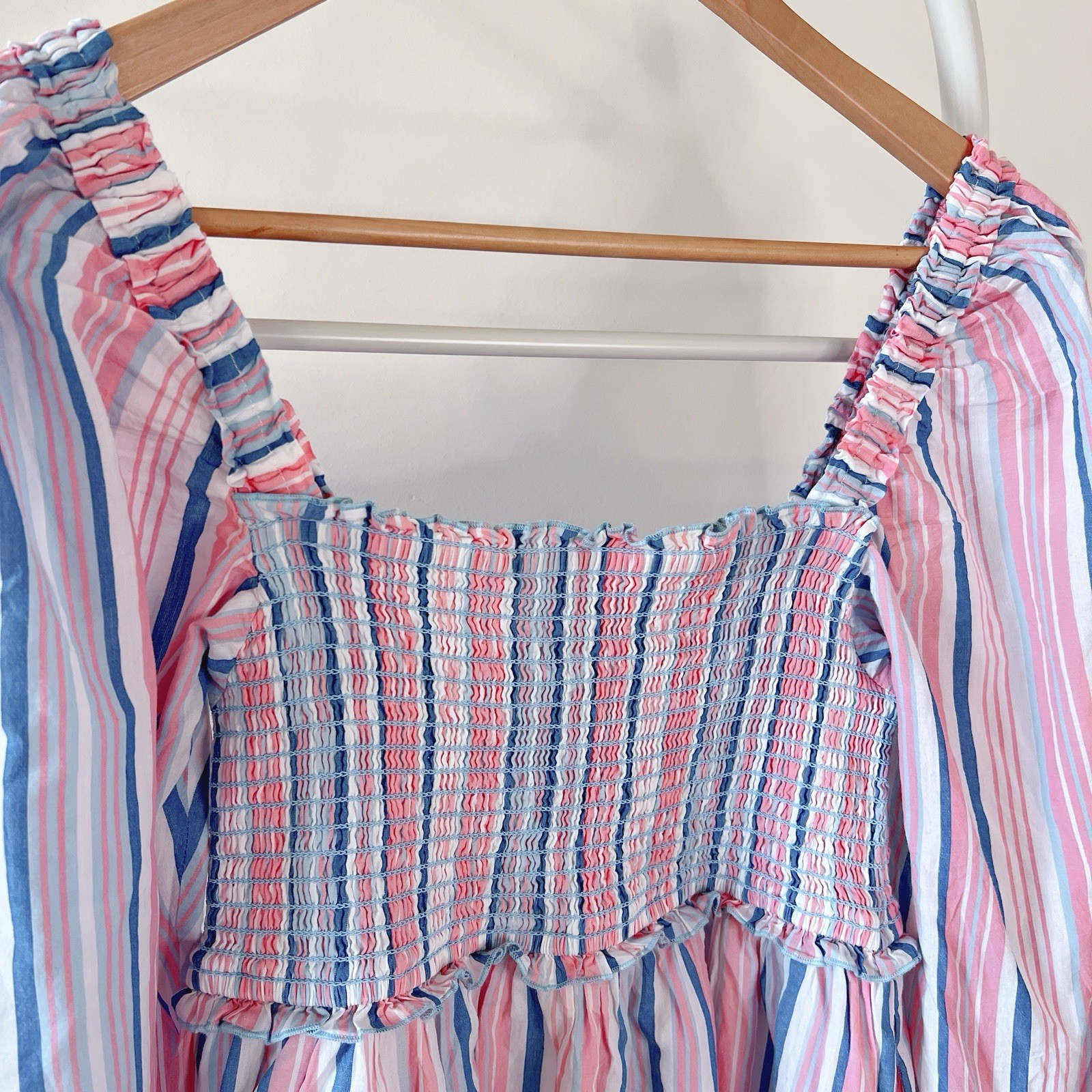Steele Raine Striped Midi Dress AU 10 / US 6 / M Long Sleeve Cotton Coastal image 7