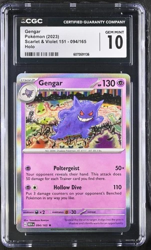 Pokémon TCG - CGC 10: Gengar #094/165 ENG 151 MEW