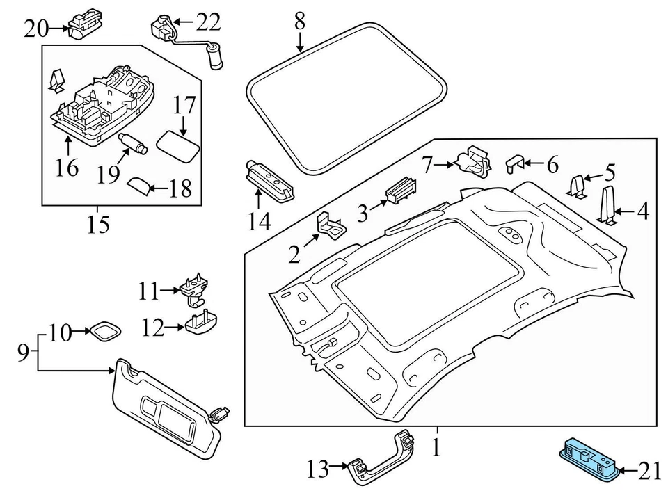 AUDI A3 QUATTRO 2015-2016 - DOMO TRASERO luz interior 8U0947111A Foto 3 de 4