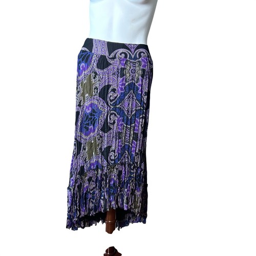 INC midi skirt size 8 90s y2k pleated Goth crinkle fairy grunge purple dark