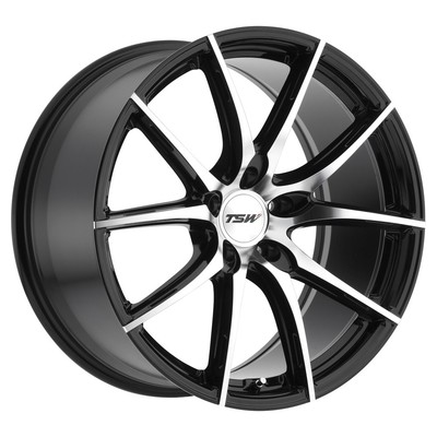 TSW Sprint 20X8.5 5x108 Offset 40 Gloss Black W/Mirror Cut Face (Quantity of 1)