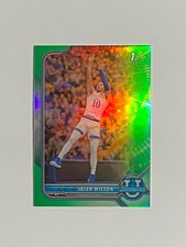 2021-22 Bowman University Jalen Wilson 1st Bowman Card, Green Refractor 66/99