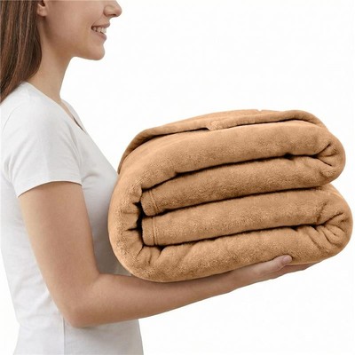 FLEECE FAUX FUR THROW BLANKETS LUXURY SOFA BED COUCH SOFT WARM THROW TWIN QUEEN