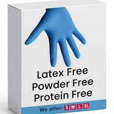 100/1000 Nitrile Disposable Exam Gloves (Powder Free Latex Free Protein Free)
