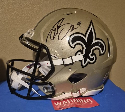 DREW BREES Autographed Signed Saints Authentic Full Size Speed Helmet Beckett