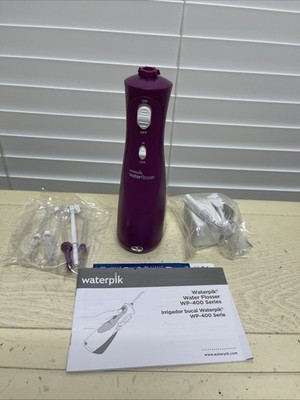 Waterpik Cordless Plus Black Water Flosser Plus Model WP-400 W/6 Tips Open Box