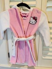 Hello Kitty Sanrio Girls XS Pink Tie Robe Fleece Logo 2016 Appliqu 4/5
