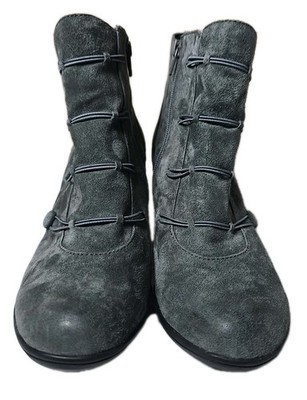 Miz Mooz Maddy Gray Suede Leather Ankle Boots Women's Size 8.5