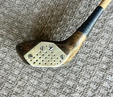 Antique Vintage Silver Dint Hickory Shaft Golf Club Brassie 43" Length E1 SW
