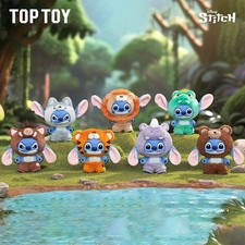 TOPTOY Disney Stitch Wild Animal Blind Box PVC Plush Keychain Figure 1pc/6pc
