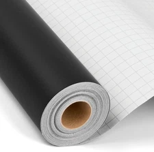 12'' X 42Ft Matte Black Permanent Vinyl Roll - Permanent Adhesive Vinyl Roll for