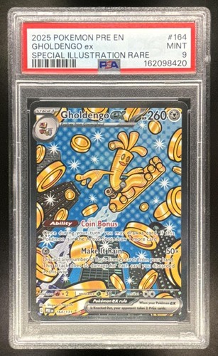 Gholdengo ex 2025 Pokemon Prismatic Evolutions #164/131 Illustration Rare PSA 9