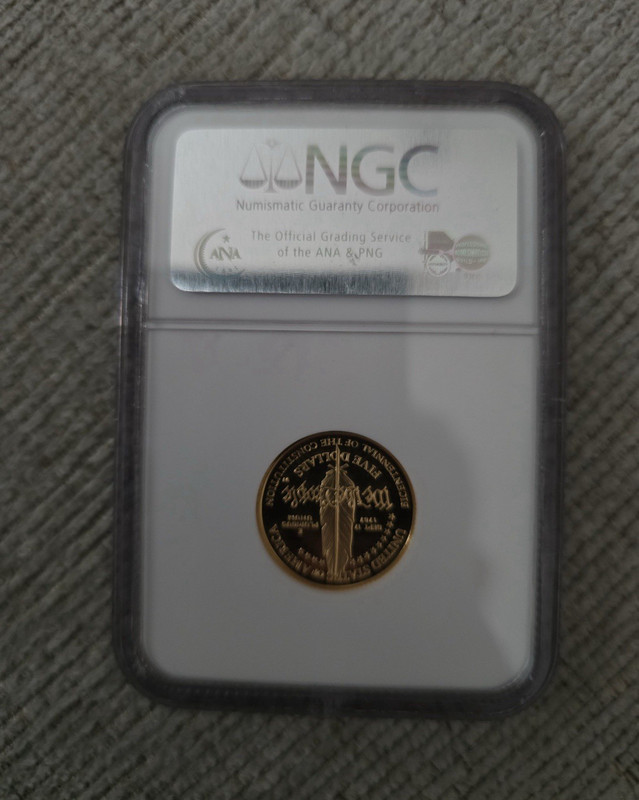 1987-W Constitution $5 Modern Gold Commemorative Proof NGC PF69 Ultra Cameo