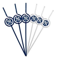 MLB New York Yankees Plastic Straws - Team Sips Package of 12 NEW