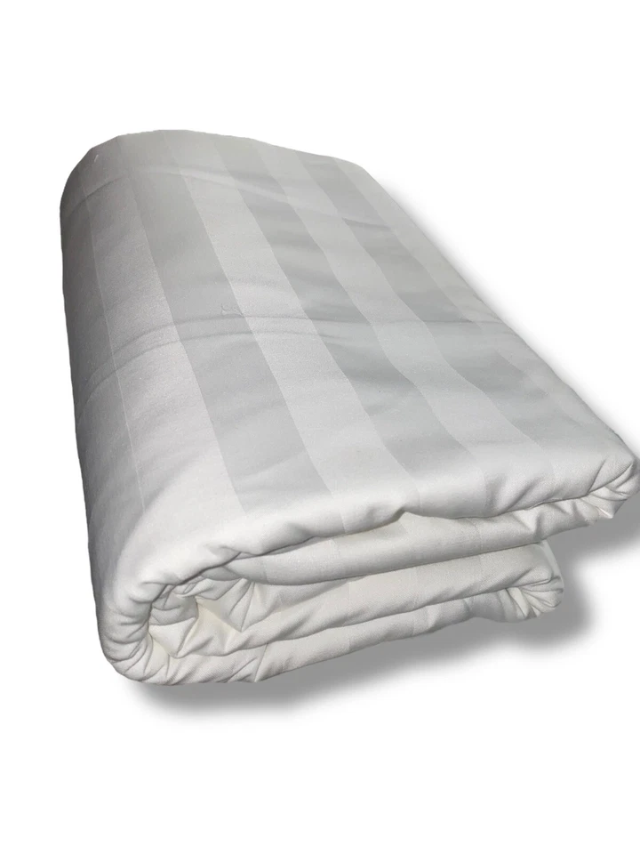 Duvet Cover 230 Thread Count Sateen White Stripes Egyptian 60/40 (Size: Queen) - Image 3 of 4
