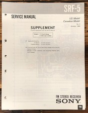 Sony SRF-5 Portable Radio / Receiver Supp. Service Manual Original  2