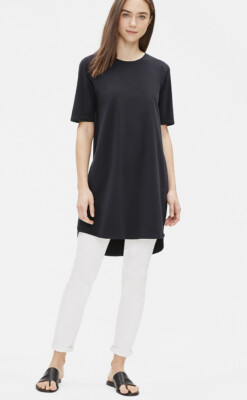 New Eileen Fisher Organic Cotton Stretch Jersey Black Round Neck dress PM | eBay New Eileen Fisher Organic Cotton Stretch Jersey Black Round Neck dress PM | eBay