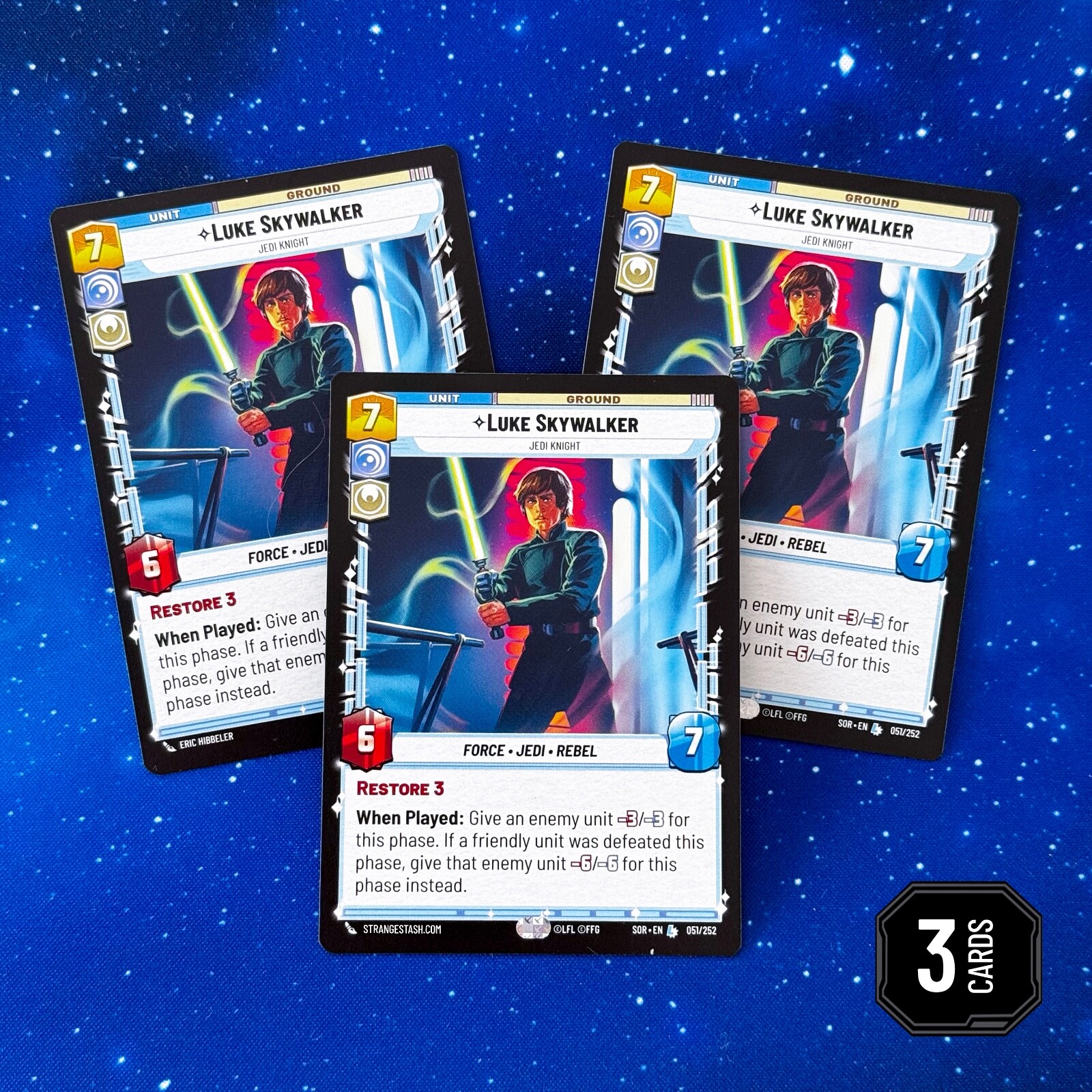 Swu Knight Luke Skywalker Jedi Knight Star Wars Unlimited SOR 51 051 SWU L (x3 ...
