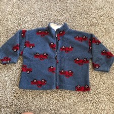 Vintage Kitestrings Kite Strings Truck Fleece Zip Up Jacket 5/6 Kids