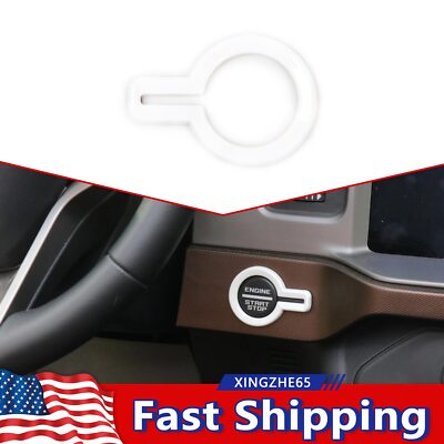 1PCS White Engine Start Stop Push Button Ring Decor Cover For Ford Bronco 2021+