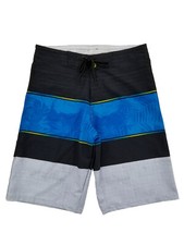 Mens Light Gray Tropical Hawaiian Board Shorts Surf Shorts Swim Trunks